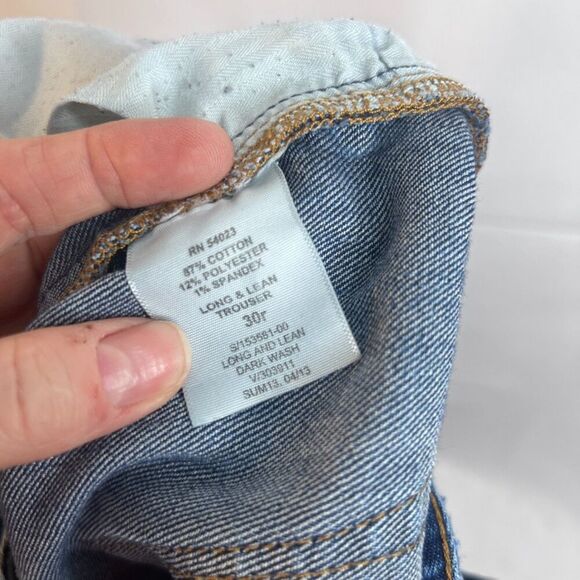 GAP Long & Lean Trouser Denim Blue Jeans Flare Size 30R - Picture 8 of 11